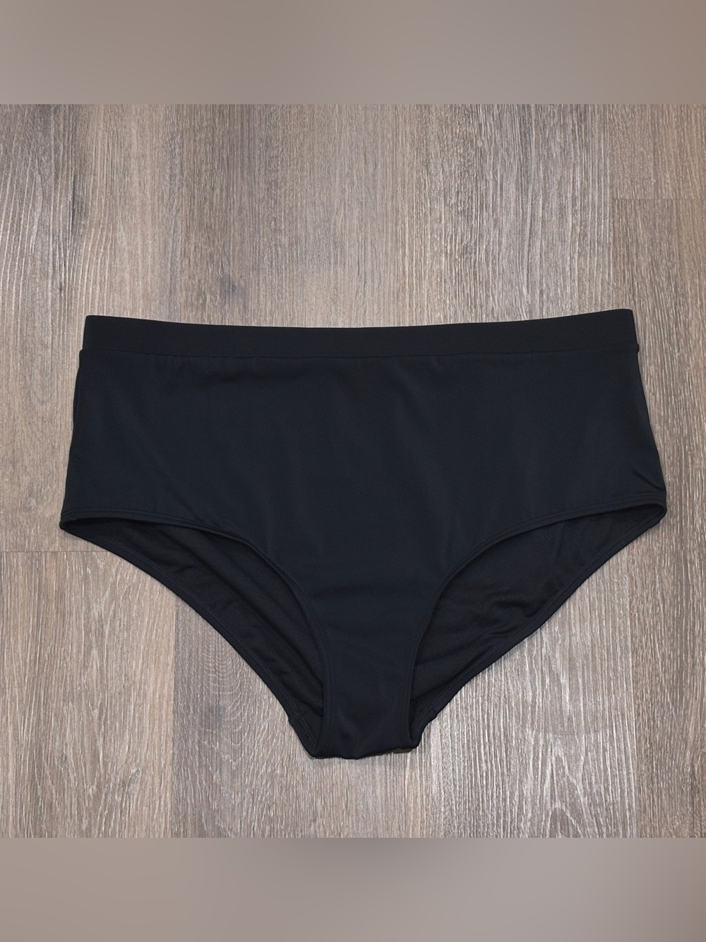Boden Black High Waisted Bikini Bottoms Full Coverage Swim Brief Swimsuit 16 18